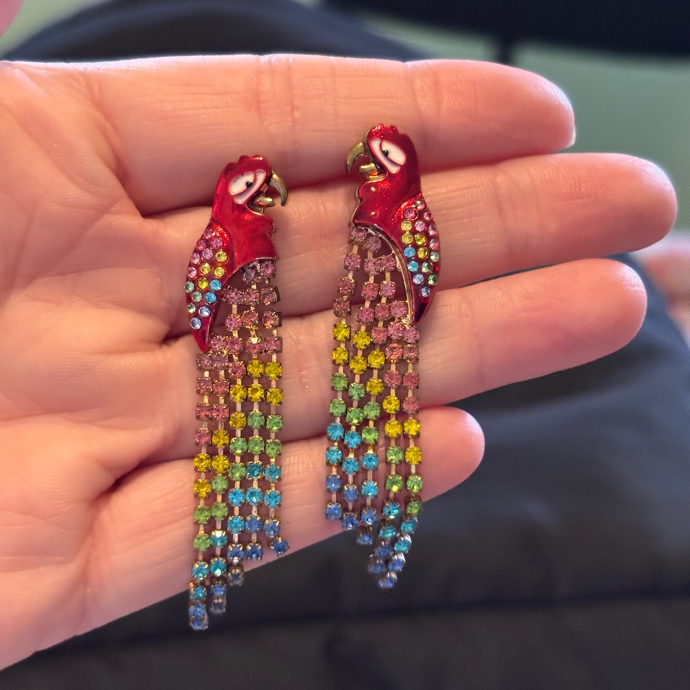 Colorful Parrot Dangle Earrings